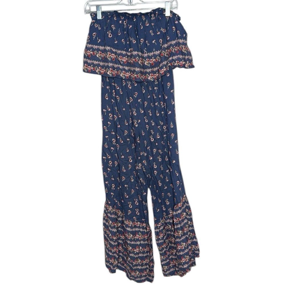 Japna Strapless Flare Leg‎ Floral Jumpsuit. Size XSmall.
